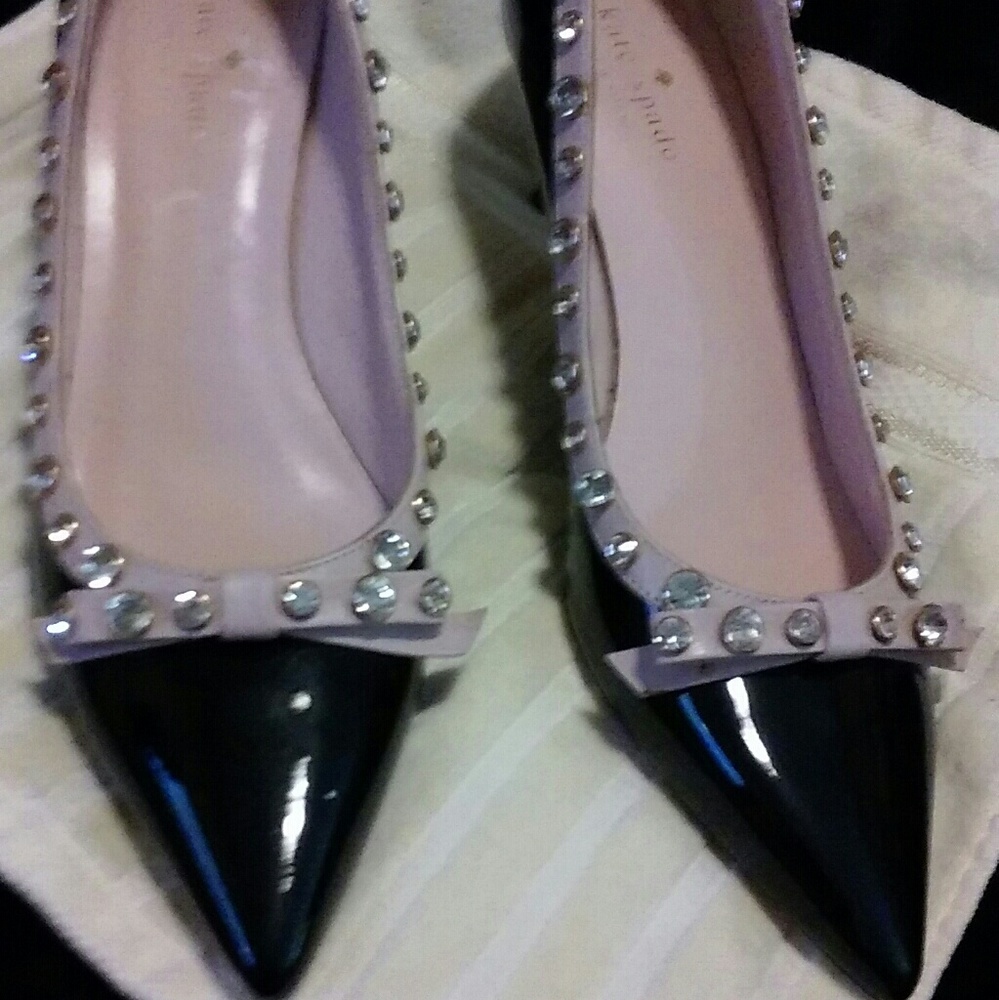 Kate Spade Bling Black Stepfath Shoes.